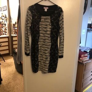 Black and white sweater dress